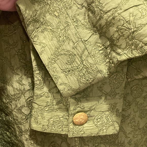 Apparenza lightweight lime green button up jacket with beautiful embroidery - Picture 5 of 10